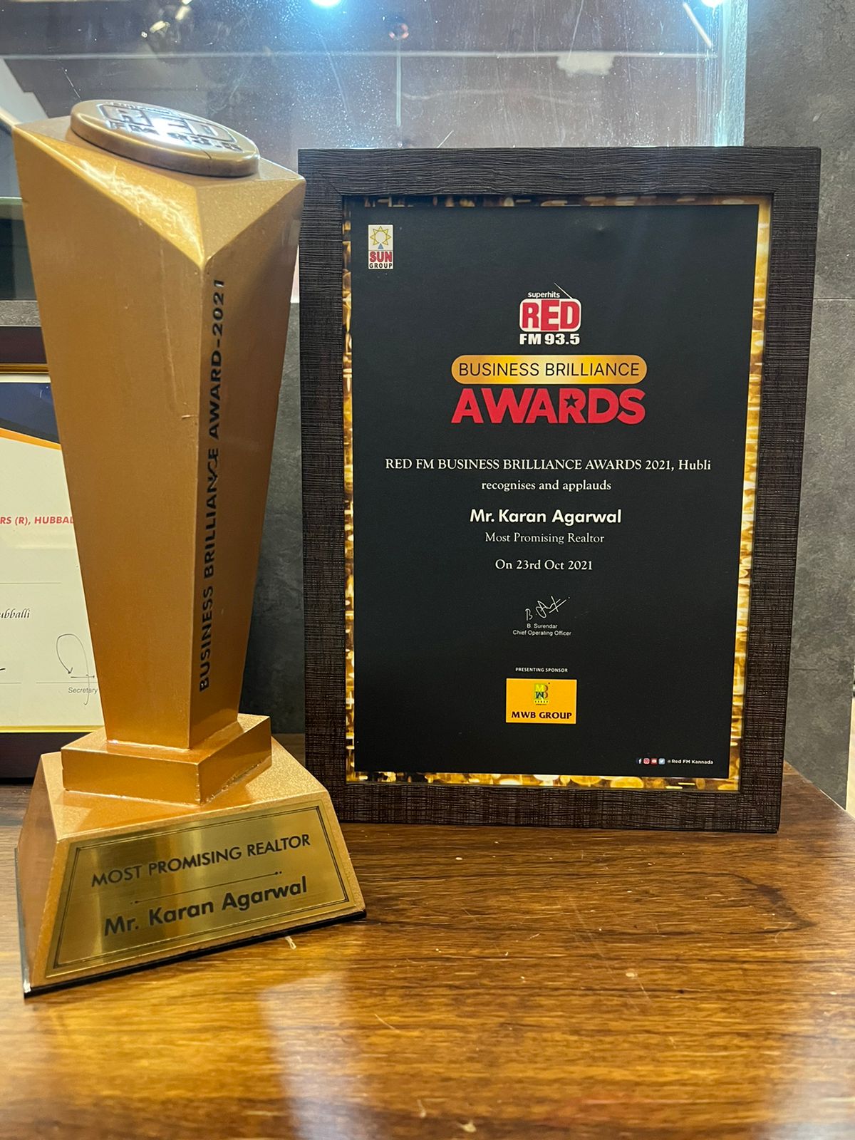 Red FM Busines s Brilliance Awards 2021 - Hubli Most Promising Realtor 23rd October 2021