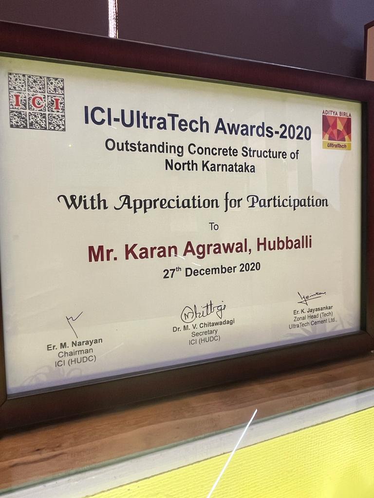 ICI-UltraTech Awards-2020 Outstanding Concrete Structure of North Karnataka 27th December 2020